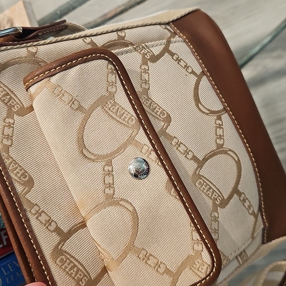 Chaps Tan and Brown Crossbody Bag - Picture 6 of 8